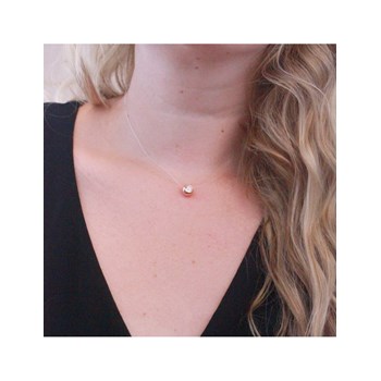 Collier Moon - Or Rosé et Cristal