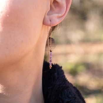 Boucles d'oreilles pendantes Lumia en pierres Améthyste
