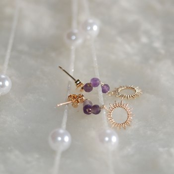 Boucles d'oreilles pendantes Améthyste NINA - Bijoux Privés Discovery