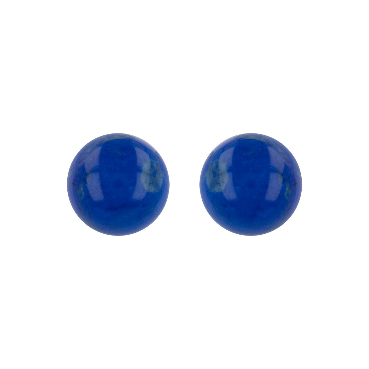 Boucles d'oreille argent rhodié perle lapis lazuli