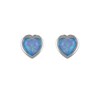 Boucles d'oreille argent rhodié opale bleue d'imitation forme coeur - vue V1
