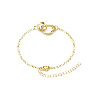 Locked Heart Bracelet - Gold and Crystal