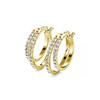 Boucles d'oreilles Duo Circlet - Doré et Cristal - vue V4