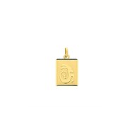Médaille Zodiaque Capricorne rectangulaire 12x15 - Or 18 carats