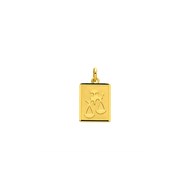Médaille Zodiaque Balance rectangulaire 12x15 - Or 18 carats