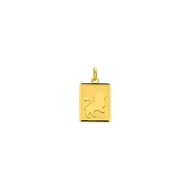 Médaille Zodiaque Lion rectangulaire - Or 18 carats