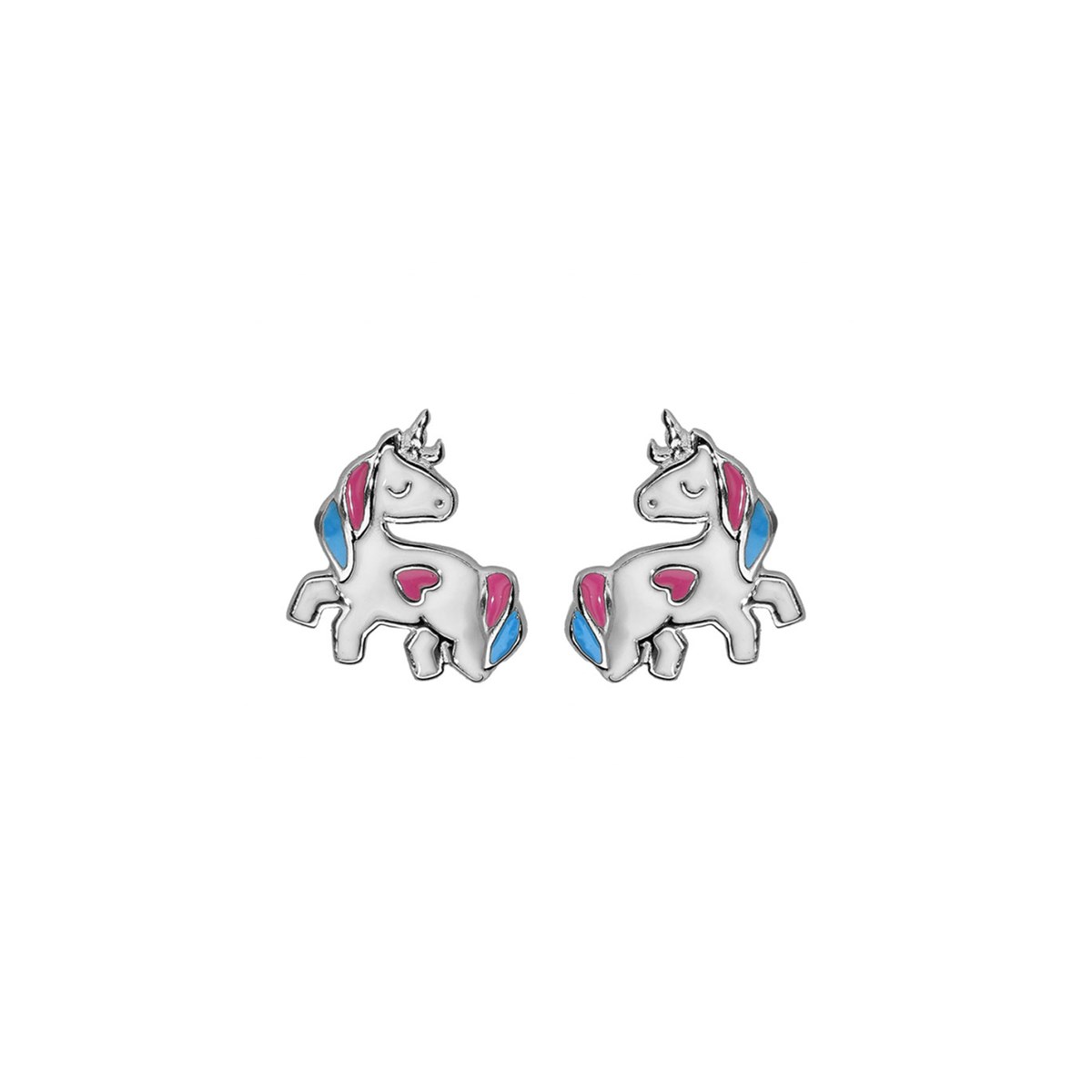 Boucles d'oreilles licornes - Argent