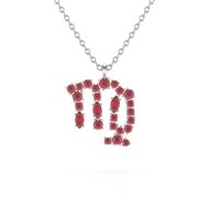 Collier Pendentif ADEN Signe Vierge Rubis Chaine Argent 925 incluse 1.982grs
