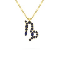 Collier Pendentif ADEN Signe Capricorne Or Jaune Saphir Chaine Or incluse 1.602grs