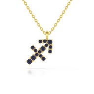 Collier Pendentif ADEN Signe Sagittaire Or Jaune Saphir Chaine Or incluse 0.974grs