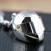Porte-clés casque de moto biker argenté - vue V3