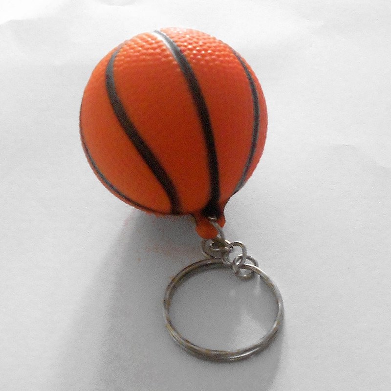 Porte-clés balle de basket en mousse argenté - vue 2