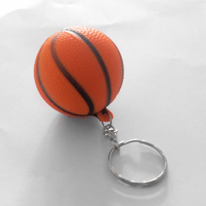 Porte-clés balle de basket en mousse argenté - vue 3