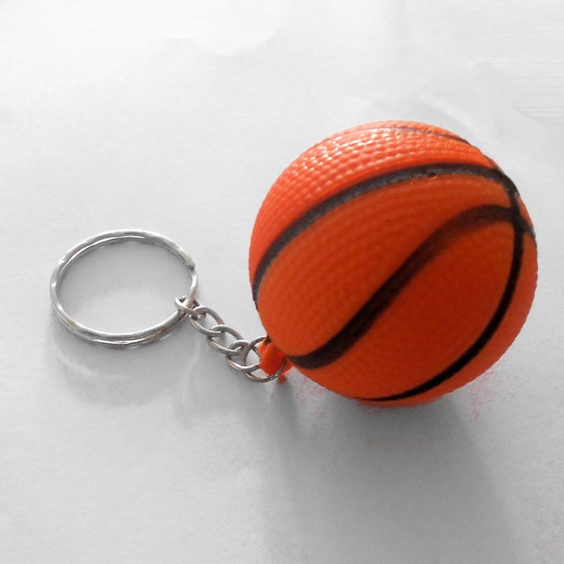 Porte-clés balle de basket en mousse argenté - vue 4
