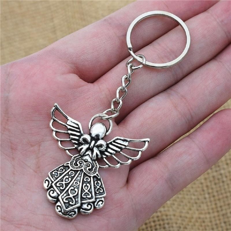 Porte-clés ange avec des ailes argenté - vue 4