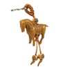 Porte-clés cheval sculpté perle fleur vintage - vue V1