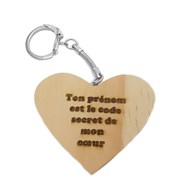 Porte-clés coeur en bois scrapbooking