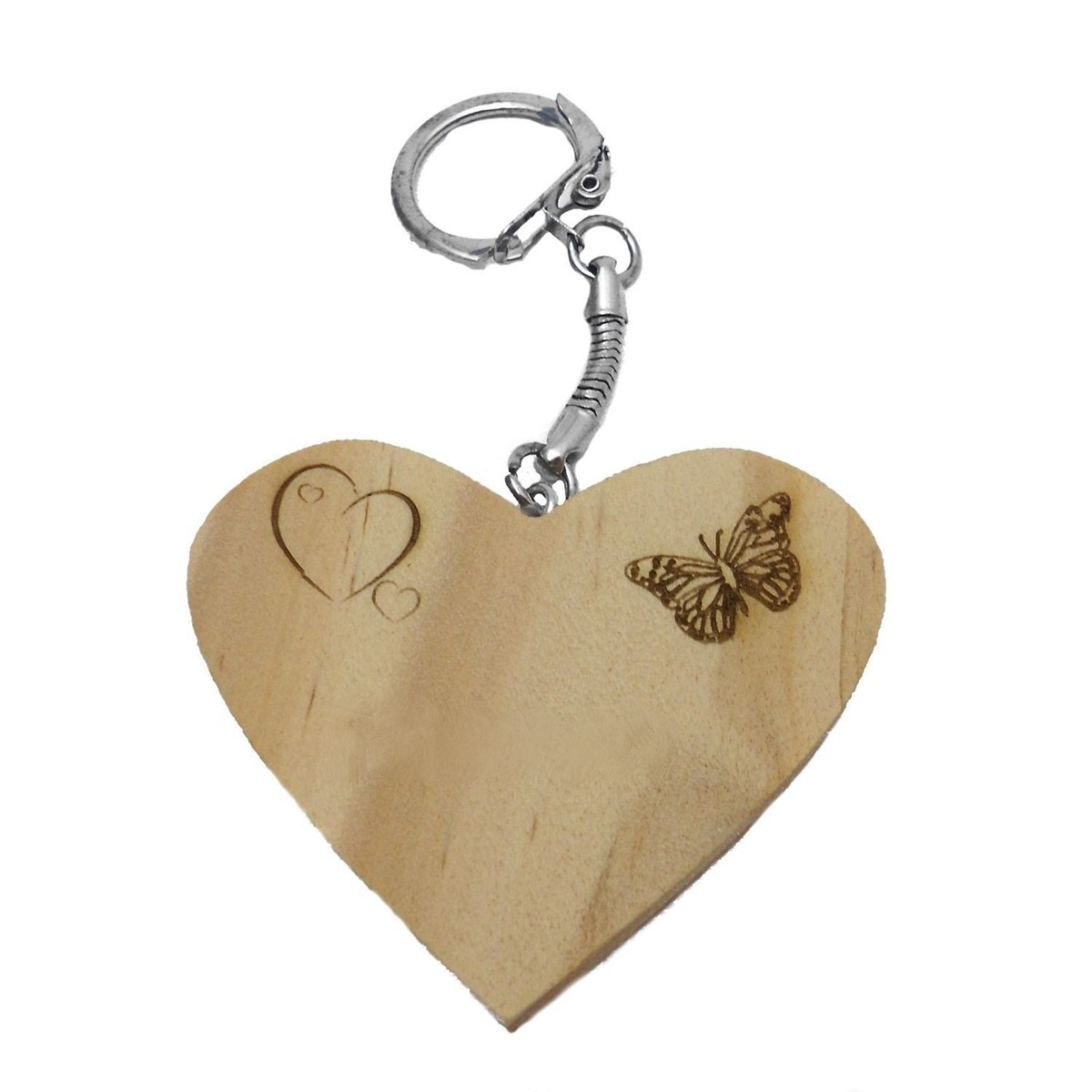 Porte-clés coeur en bois scrapbooking - vue 2