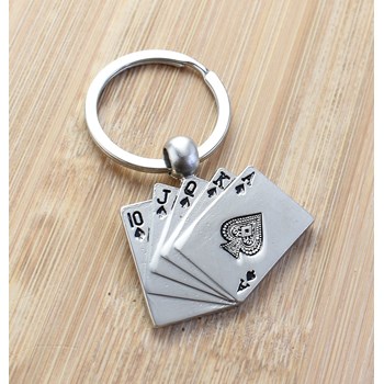 Zilveren poker sleutelhanger