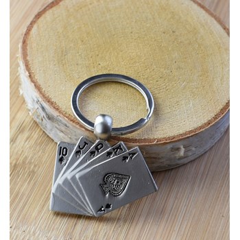 Zilveren poker sleutelhanger