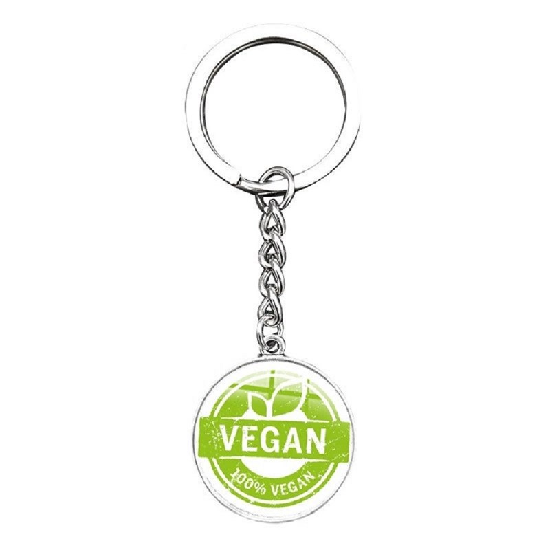 Porte-clés vegan argenté