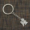 Porte-clés ange enfant qui prie à genoux argenté - vue V3