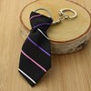 Porte-clés cravate en tissu à rayures multicolores argenté - vue V3