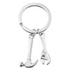 Porte-clés marteau et clé à molette outils bricolage argenté - vue V1