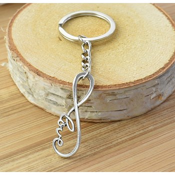 Zilveren oneindigheid liefde sleutelhanger