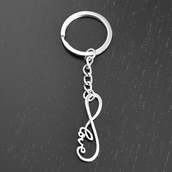 Zilveren oneindigheid liefde sleutelhanger