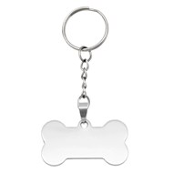 Porte-clés os chien acier inoxydable poli