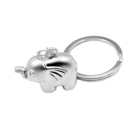 Porte-clés petit éléphant 3D argenté