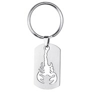 Porte-clés scorpion plaque amovible acier inoxydable