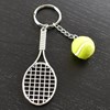 Porte-clés raquette de tennis argentée et sa balle - vue V4