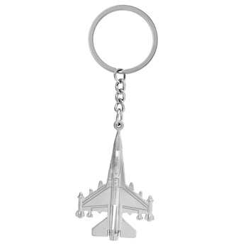 Zilveren oorlogsvliegtuig sleutelhanger