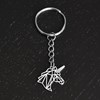 Porte-clés licorne en origami animal mystique argenté - vue V4