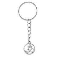 Porte-clés Aum Om symbole spirituel hindouiste argenté