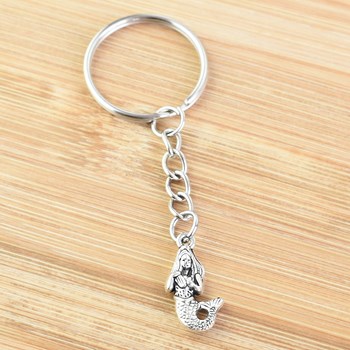 Zilveren zeemeermin sleutelhanger