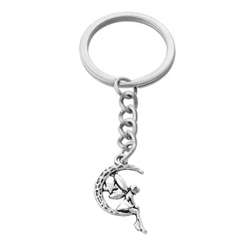 Zilveren fee maanlicht sleutelhanger