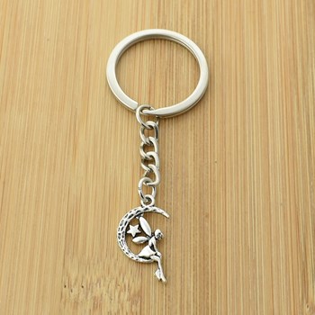 Zilveren fee maanlicht sleutelhanger