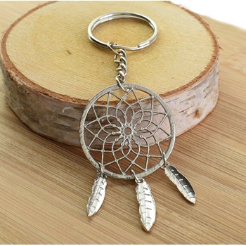 Zilveren dromenvanger sleutelhanger