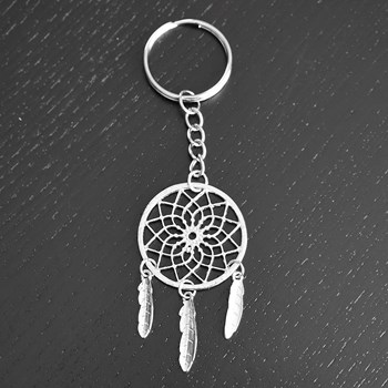 Zilveren dromenvanger sleutelhanger