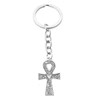 Porte-clés croix ânkh ansée symboles égyptiens argenté - vue V1