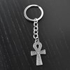 Porte-clés croix ânkh ansée symboles égyptiens argenté - vue V4