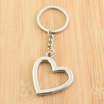 Zilveren opengewerkte hart sleutelhanger