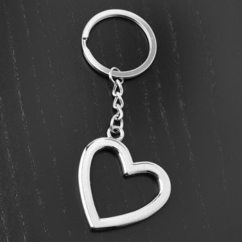 Zilveren opengewerkte hart sleutelhanger