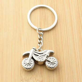 Zilveren kruis motor sleutelhanger