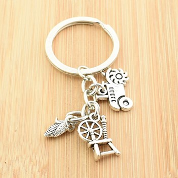 Zilveren boer tuinman sleutelhanger