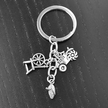 Zilveren boer tuinman sleutelhanger