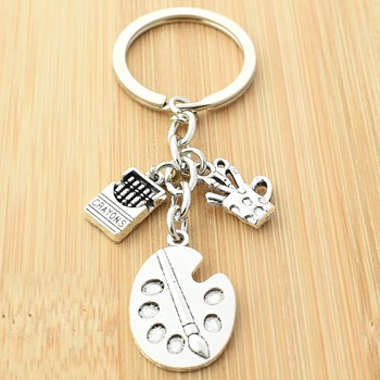 Zilveren kunstenaar sleutelhanger